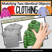 MATCHING TWO IDENTICAL OBJECTS Teaching Task Cards (Clothing) for Autism
